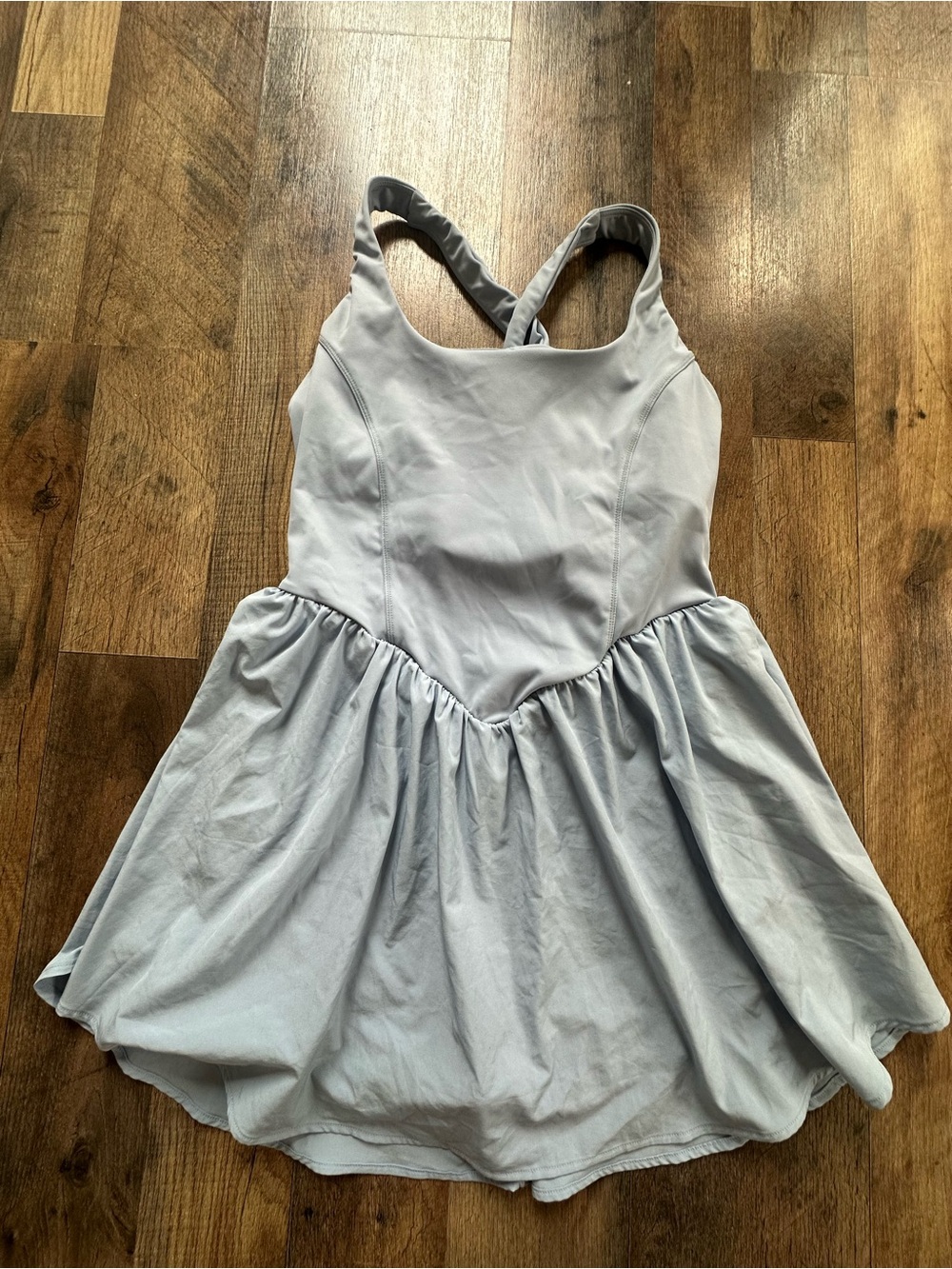Light Blue Mini Athletic Dress with Cross-Back Straps